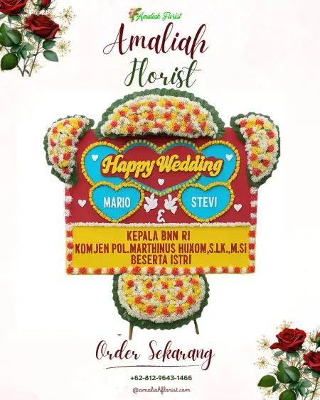 Papan Bunga Pernikahan Sanganom